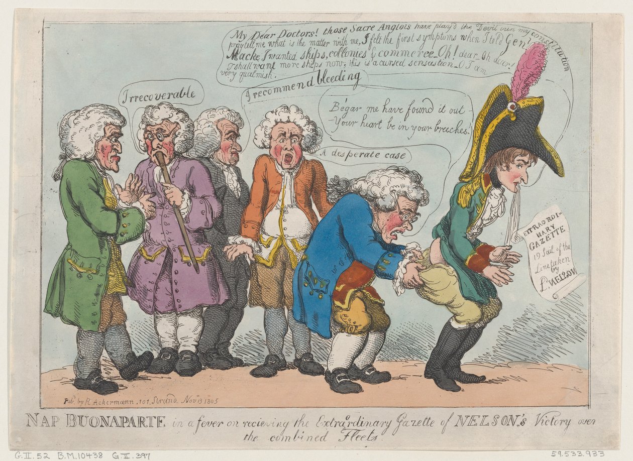 Nap Buonaparte in Fieber beim Erhalt der außergewöhnlichen Gazette von Nelson