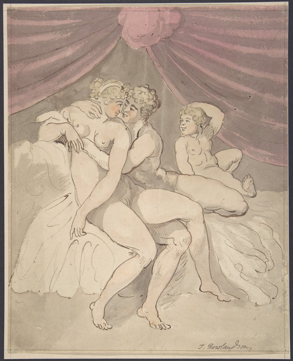 Nacktes Paar in Umarmung von Thomas Rowlandson