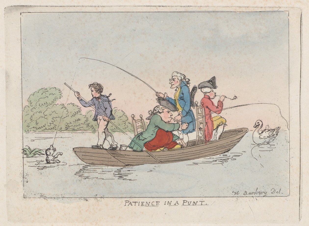 Geduld in einem Punt von Thomas Rowlandson