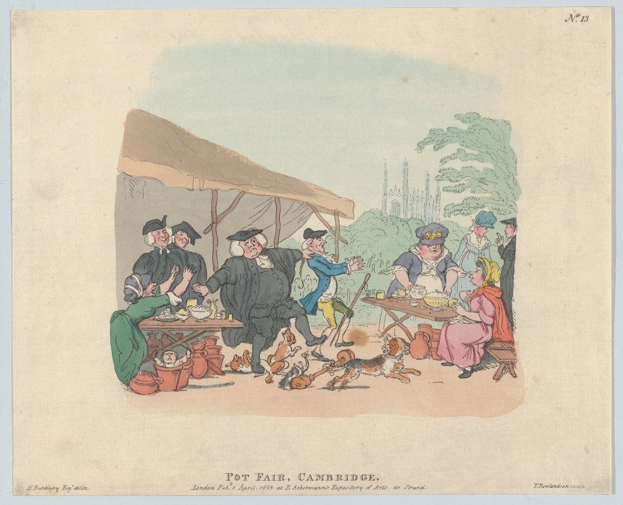 Töpfermarkt Cambridge, 1. Mai 1803 von Thomas Rowlandson