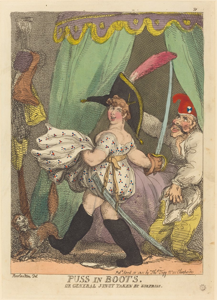 Der gestiefelte Kater, oder General Junot überrascht von Thomas Rowlandson