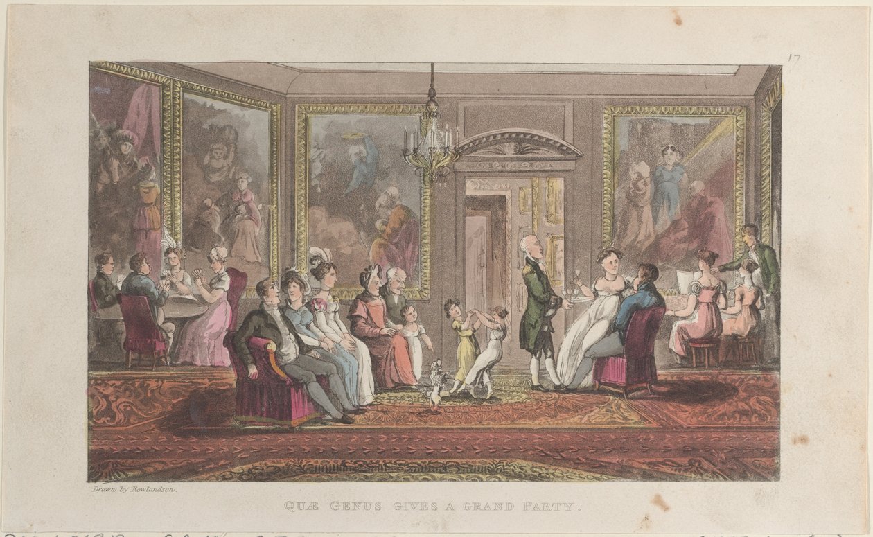 Quae Genus gibt eine große Party, aus Die Geschichte von Johnny Quae Genus, Februar 1, 1822 von Thomas Rowlandson