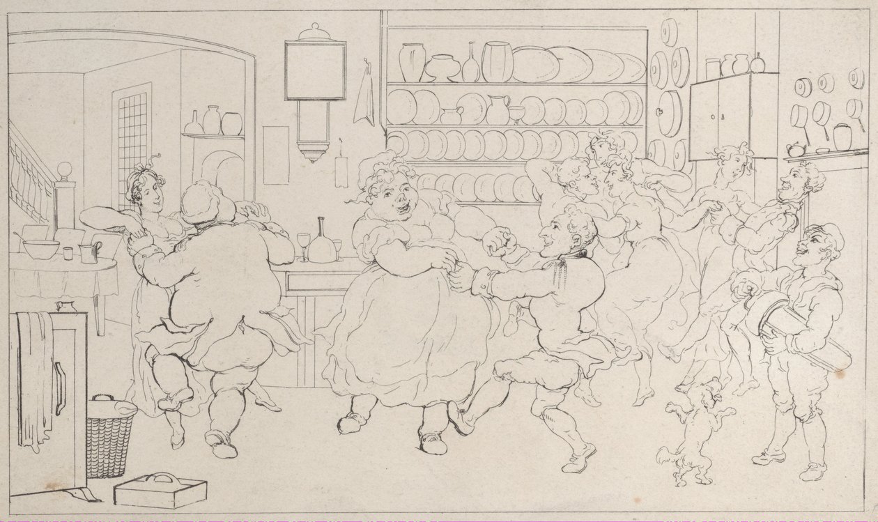 Quae Genus in den Sportarten der Küche, aus Die Geschichte von Johnny Quoe Genus: der Kleine..., 1822 von Thomas Rowlandson
