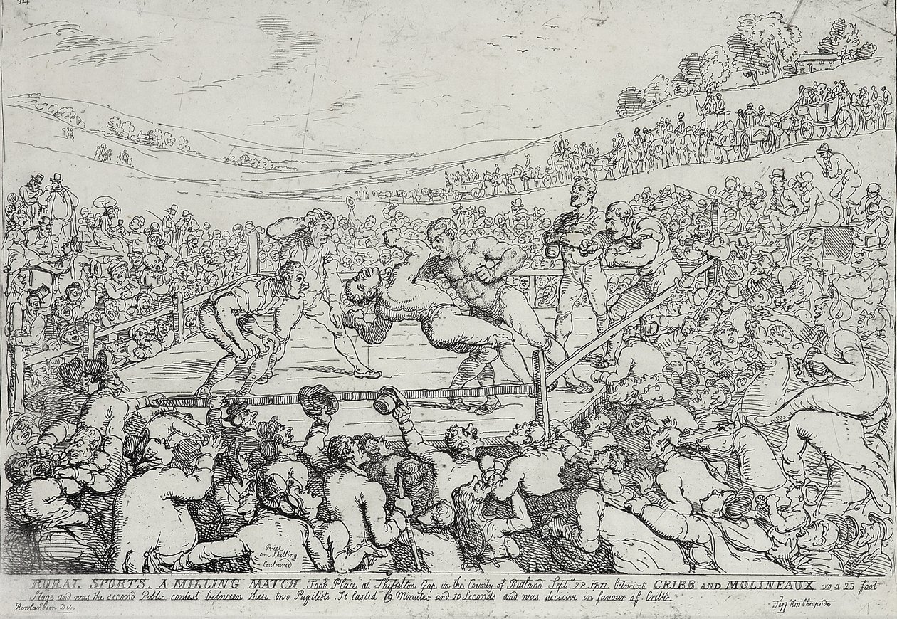 Ländliche Sportarten - Ein Boxkampf, 28. September von Thomas Rowlandson