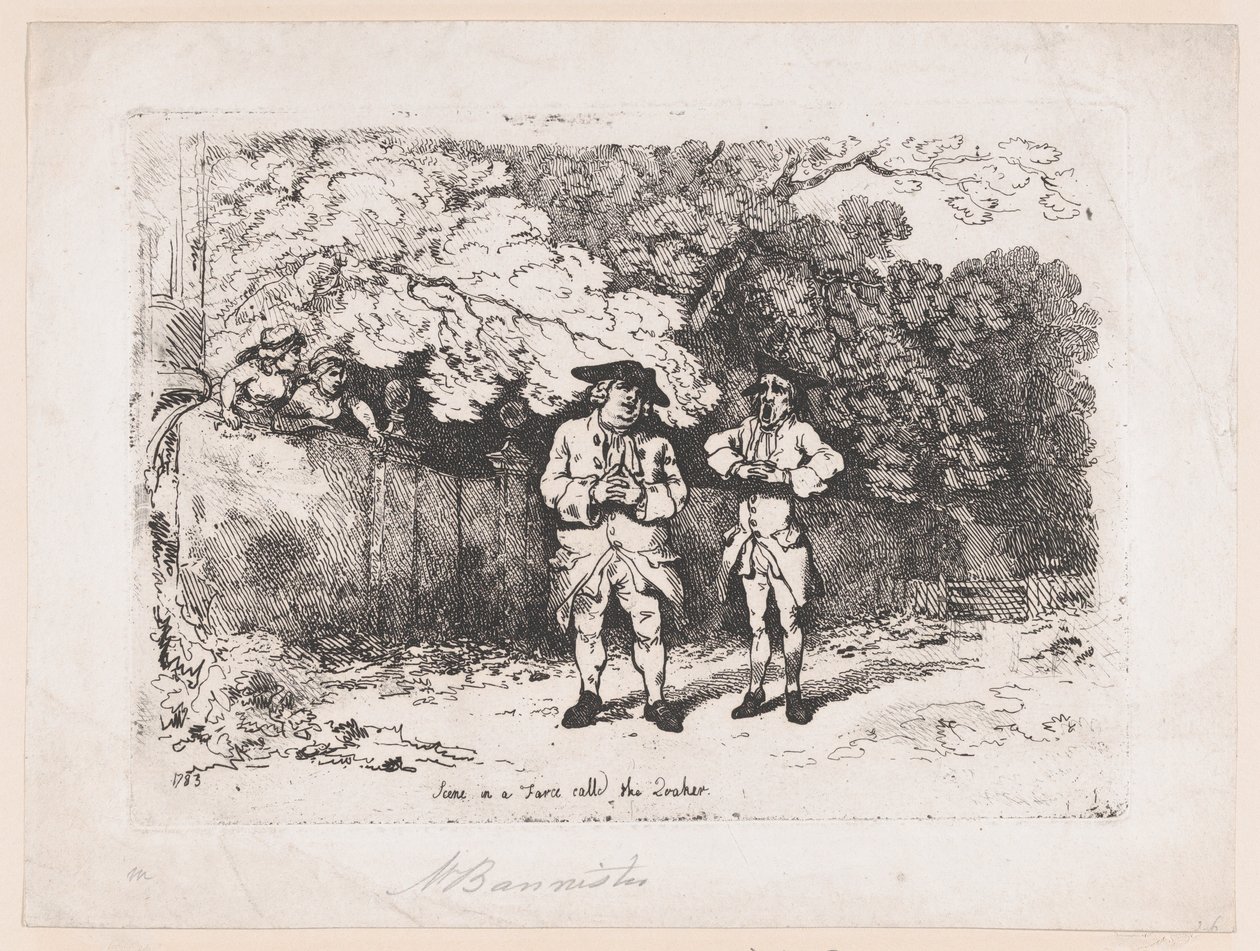 Szene in einer Farce namens Der Quäker von Thomas Rowlandson