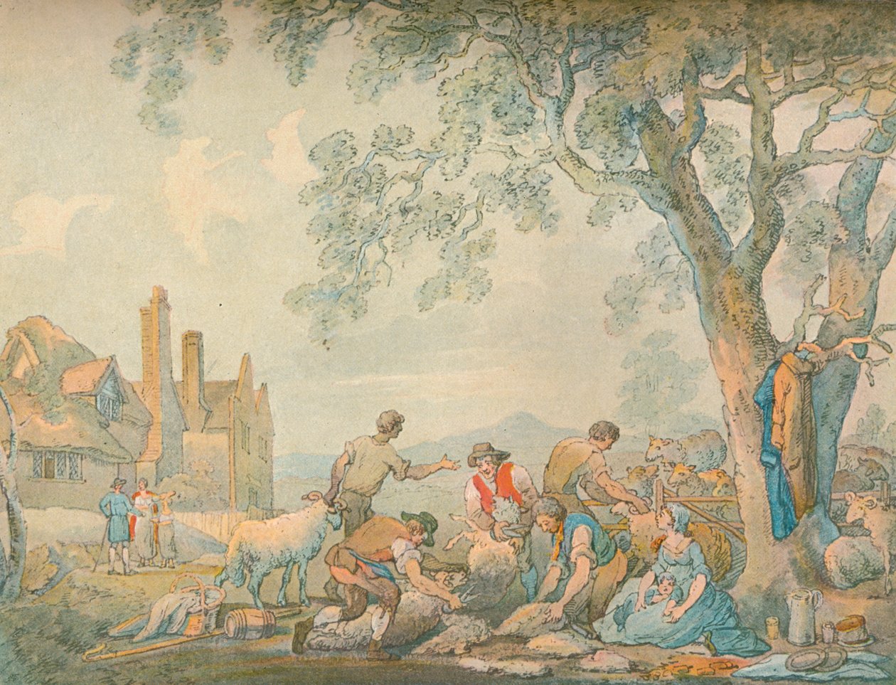 Schafschur, ca. 1776-1827, 1906 von Thomas Rowlandson