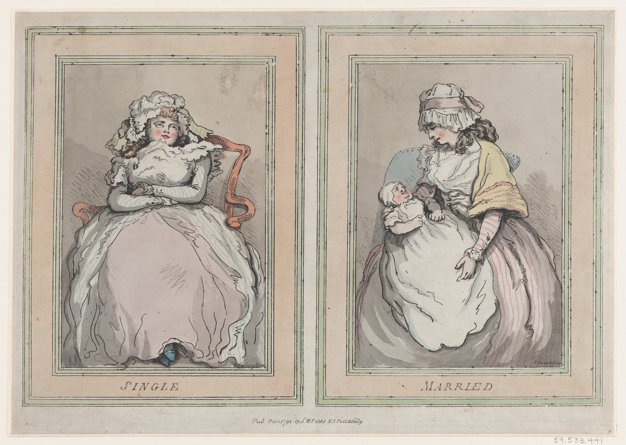 Single und verheiratet von Thomas Rowlandson