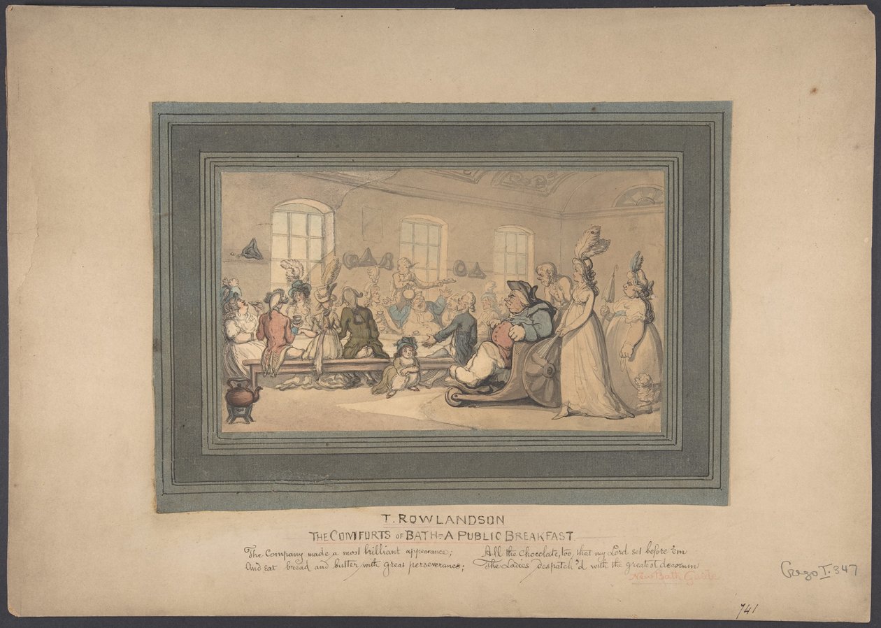 Die Annehmlichkeiten von Bath: Ein öffentliches Frühstück von Thomas Rowlandson