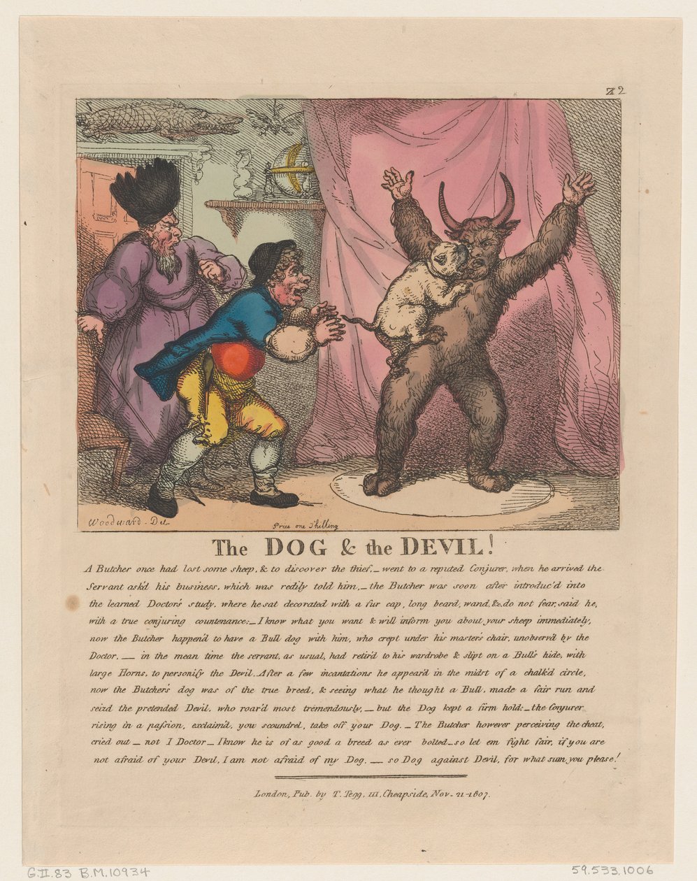 Der Hund & Der Teufel, 21. November 1807 von Thomas Rowlandson