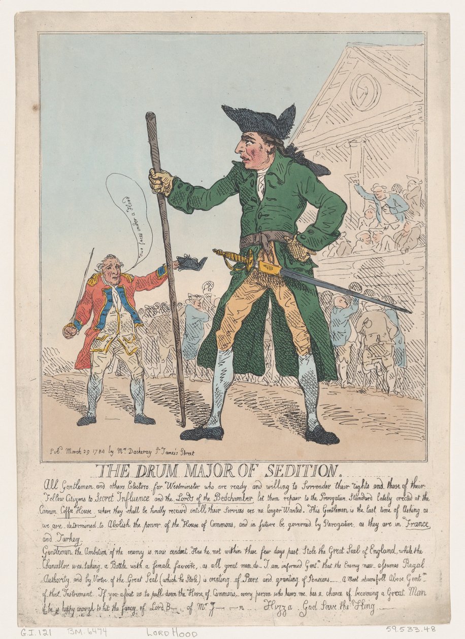 Der Trommelmajor der Aufwiegelung, 29. März 1784 von Thomas Rowlandson