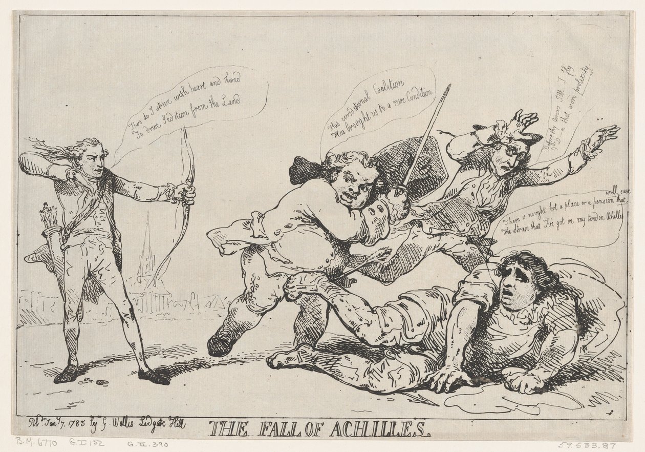 Der Fall von Achilles, 7. Januar 1785 von Thomas Rowlandson