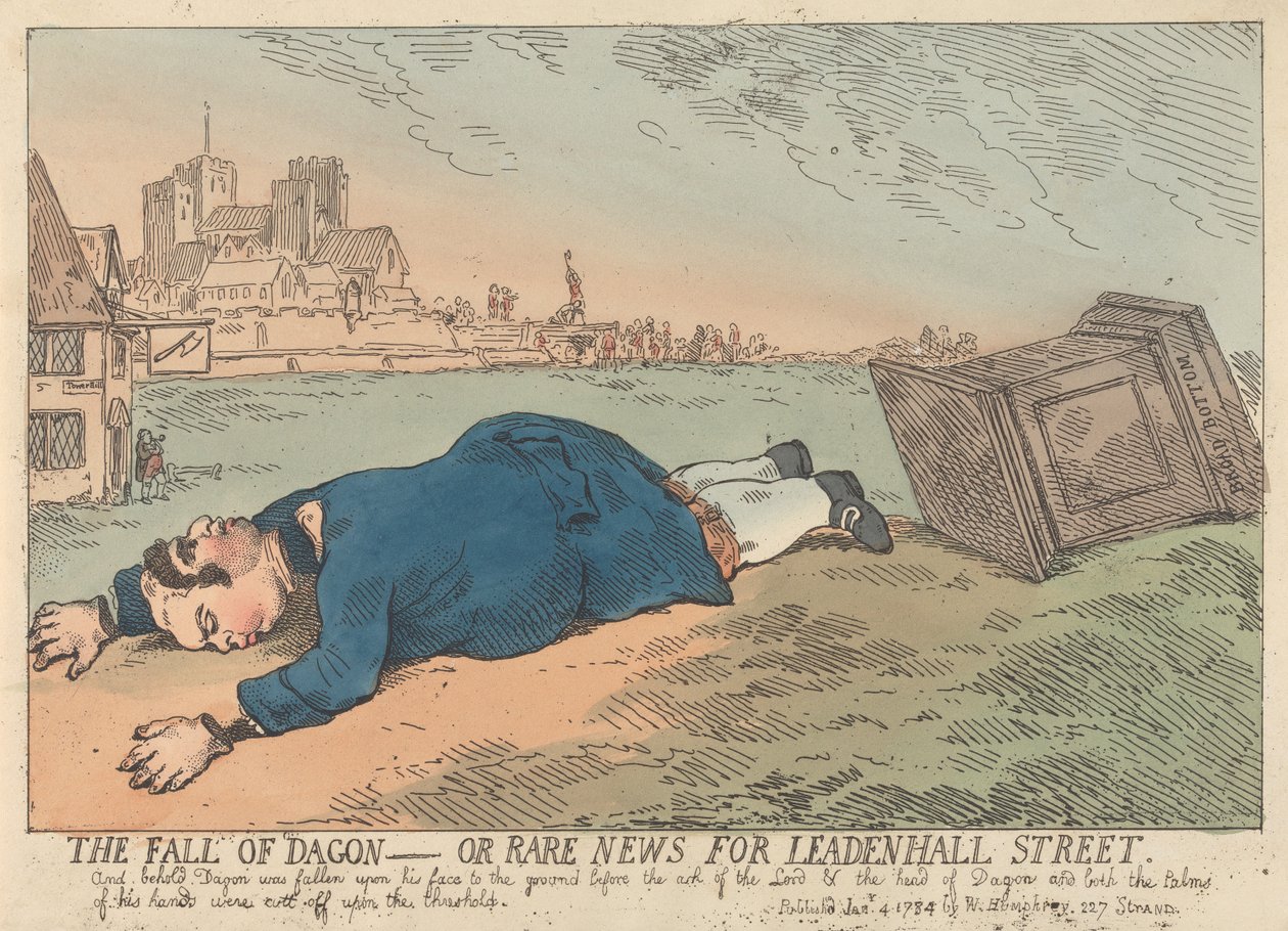 Der Fall von Dagon oder Seltene Neuigkeiten für die Leadenhall Street von Thomas Rowlandson