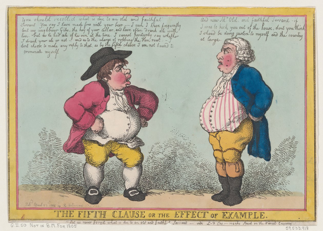Die fünfte Klausel oder die Wirkung des Beispiels, 23. April 1805 von Thomas Rowlandson