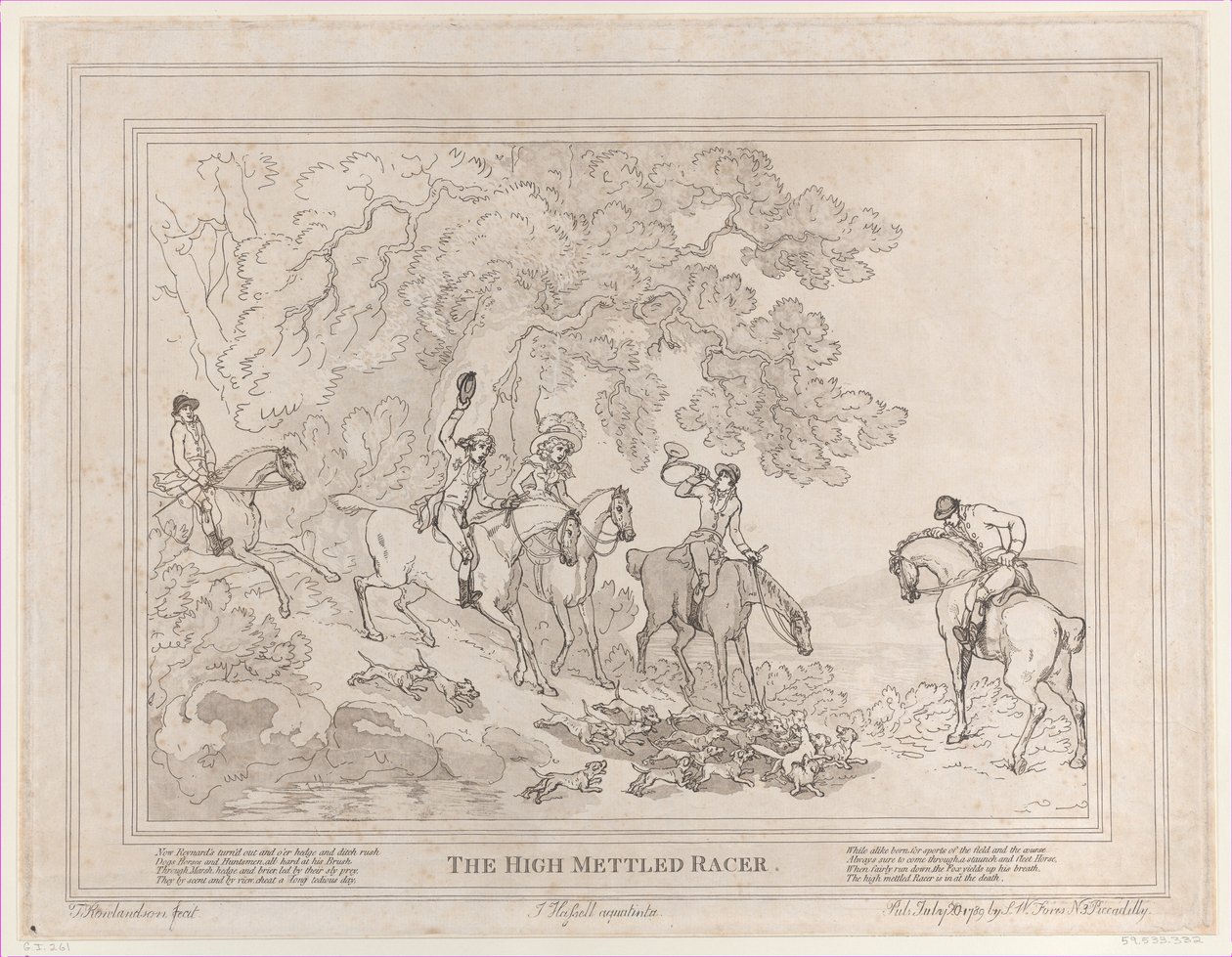 Der Jäger aus Das Leben eines Rennpferdes, oder Der hochmütige Renner, 20. Juli 1789 von Thomas Rowlandson