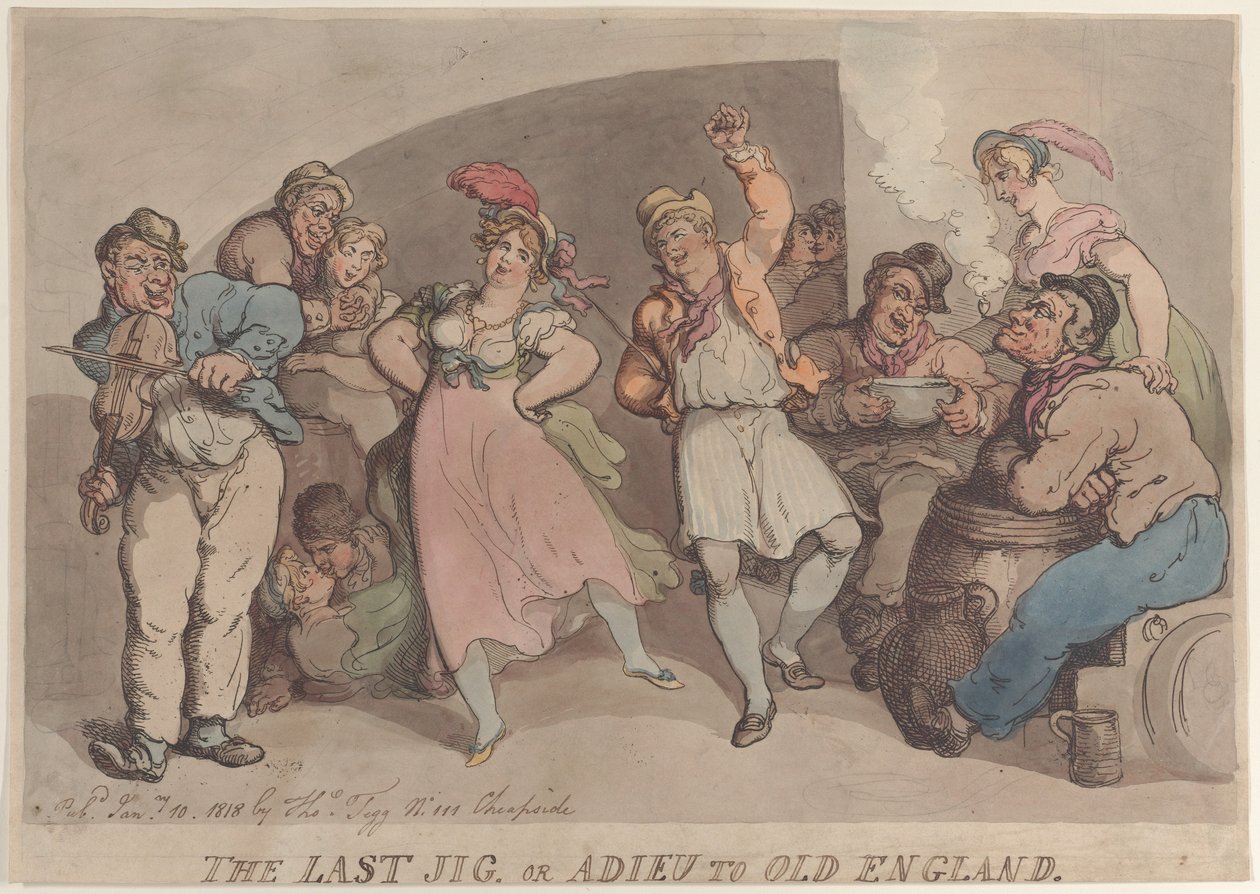 Der letzte Tanz oder Abschied von Alt-England, 10. Januar 1818 von Thomas Rowlandson