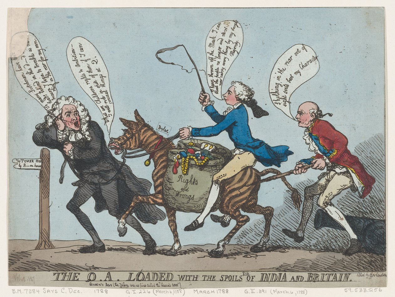 Die Q.A. beladen mit den Beutestücken aus Indien und Großbritannien, 1788 von Thomas Rowlandson