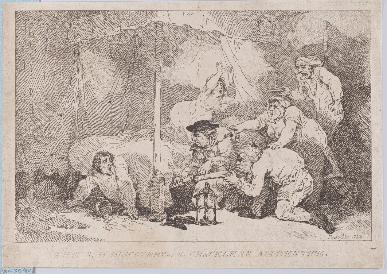 Die traurige Entdeckung des ungnädigen Lehrlings von Thomas Rowlandson