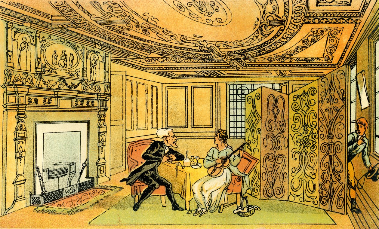 Der Besuch von Dr. Syntax bei der Witwe Hopeful von Thomas Rowlandson