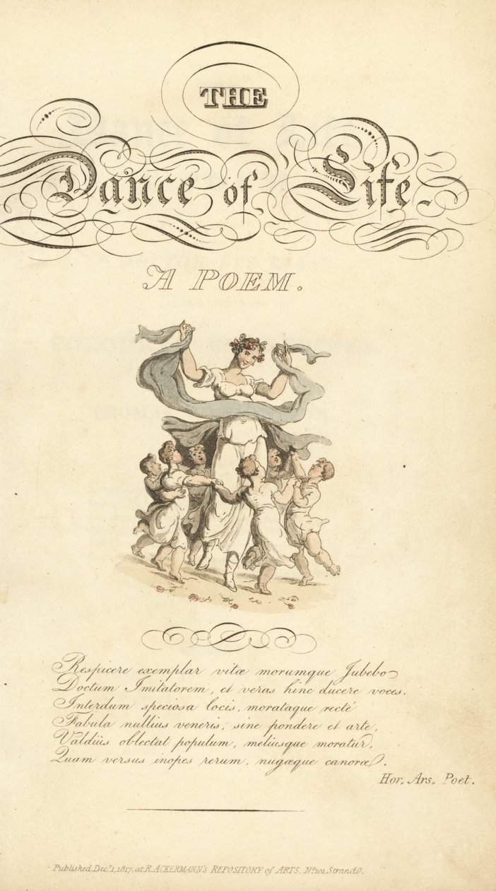 Titelseite mit kalligrafischem Titel und Vignette von Thomas Rowlandson
