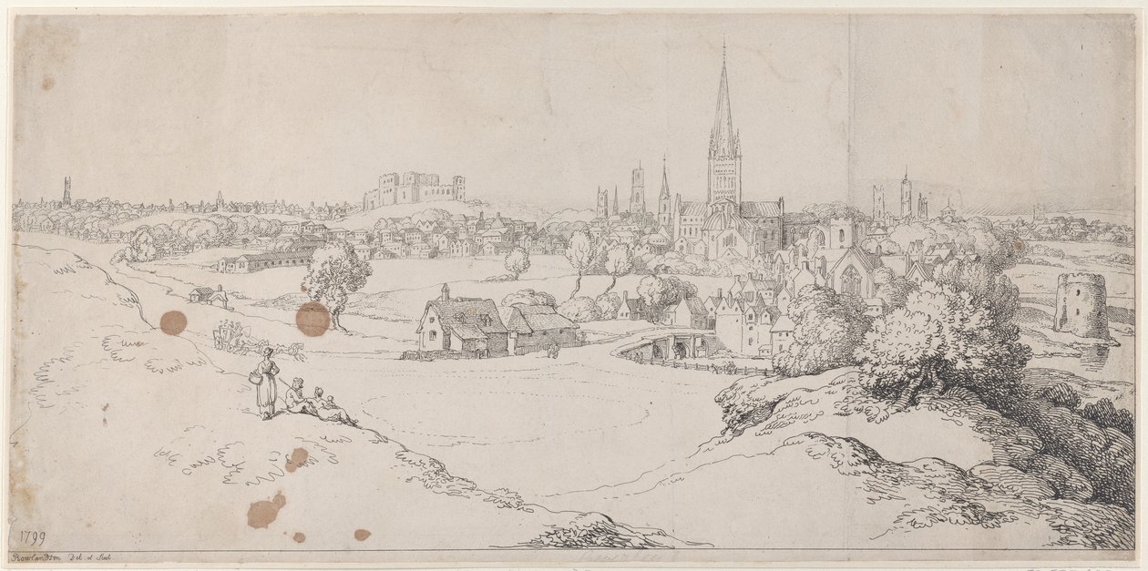 Ansicht von Norwich vom St. James Hill, 1799 von Thomas Rowlandson