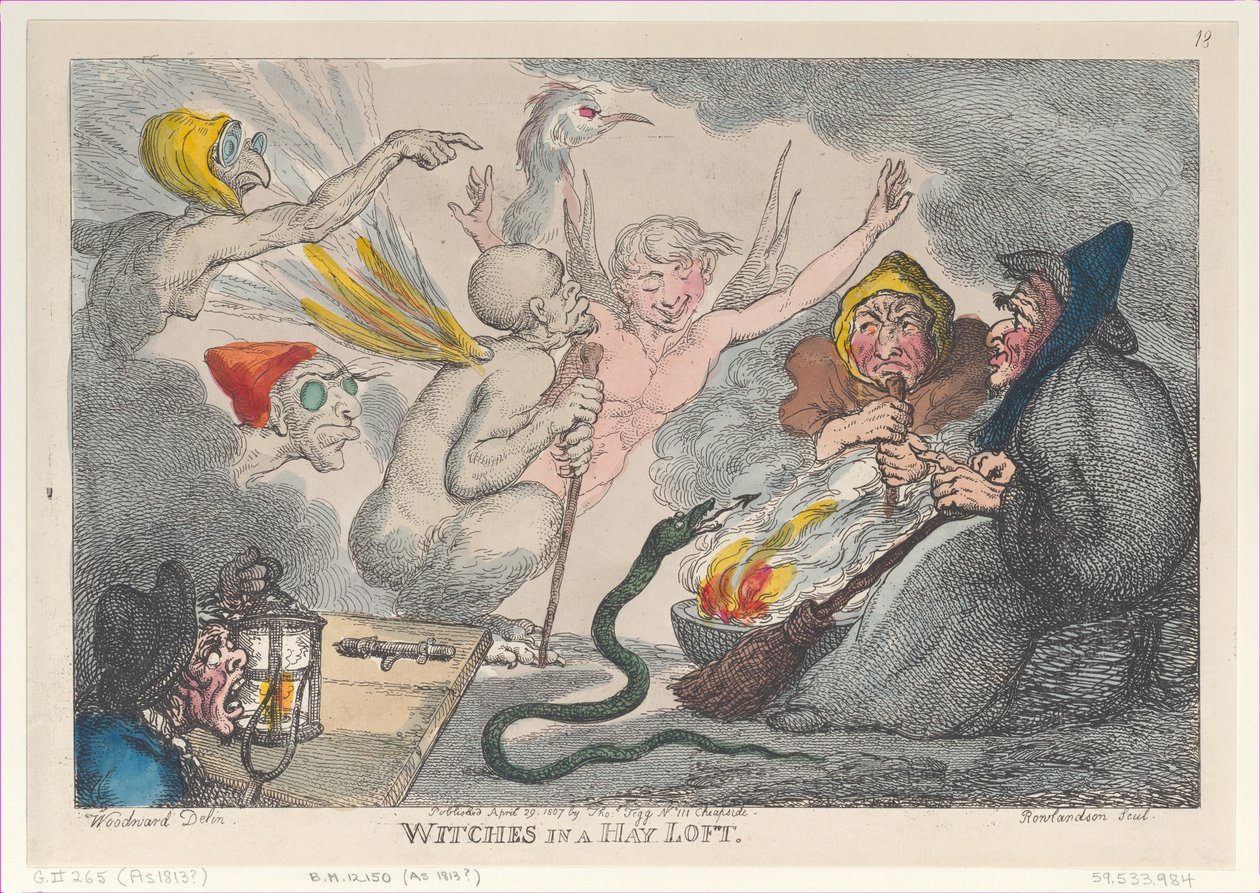 Hexen auf einem Heuboden, 29. April 1807 von Thomas Rowlandson
