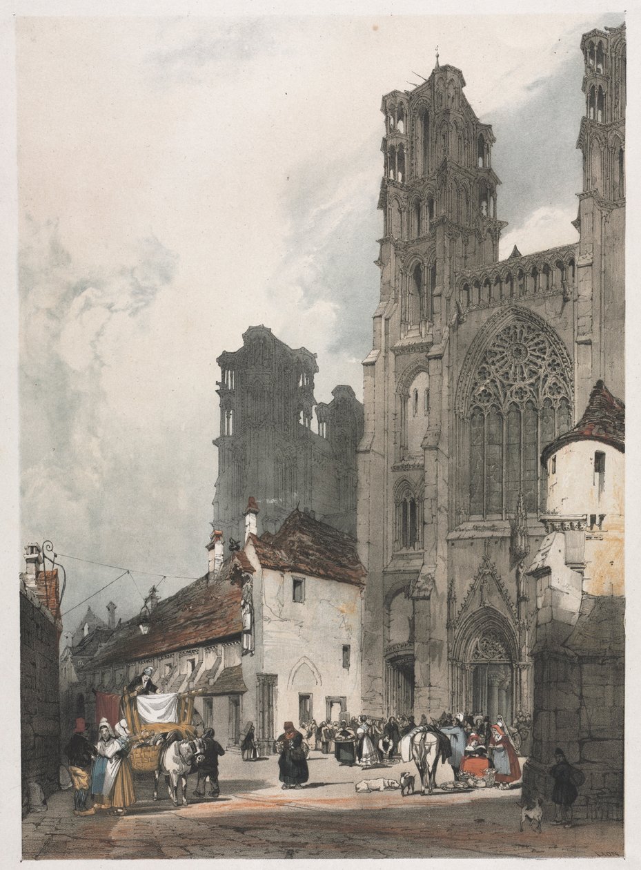 Malerische Architektur in Paris, Gent, Antwerpen, Rouen: Laon, Frankreich, 1839 von Thomas Shotter Boys