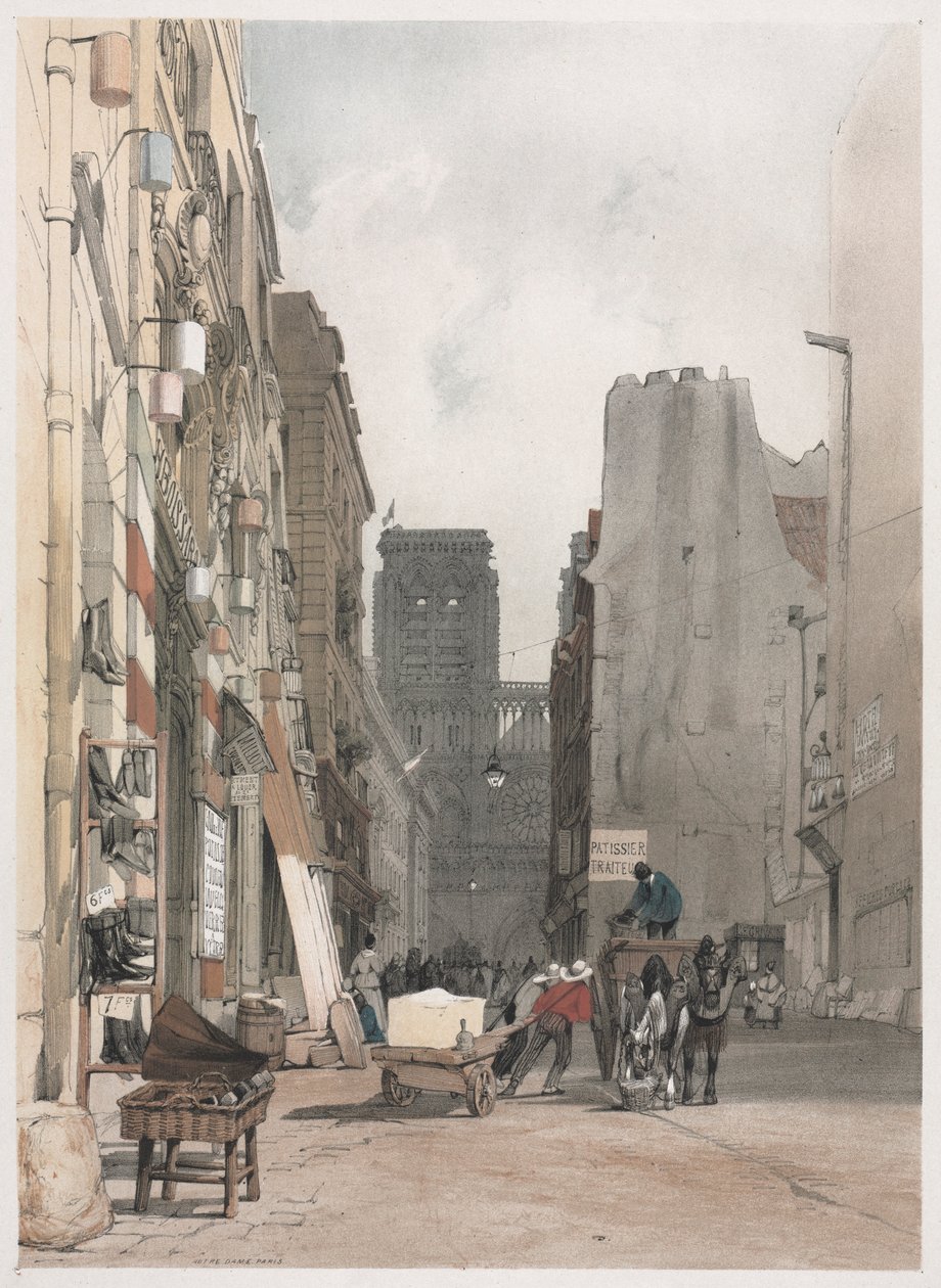 Malerische Architektur in Paris, Gent, Antwerpen, Rouen: Notre Dame, Paris, 1839 von Thomas Shotter Boys