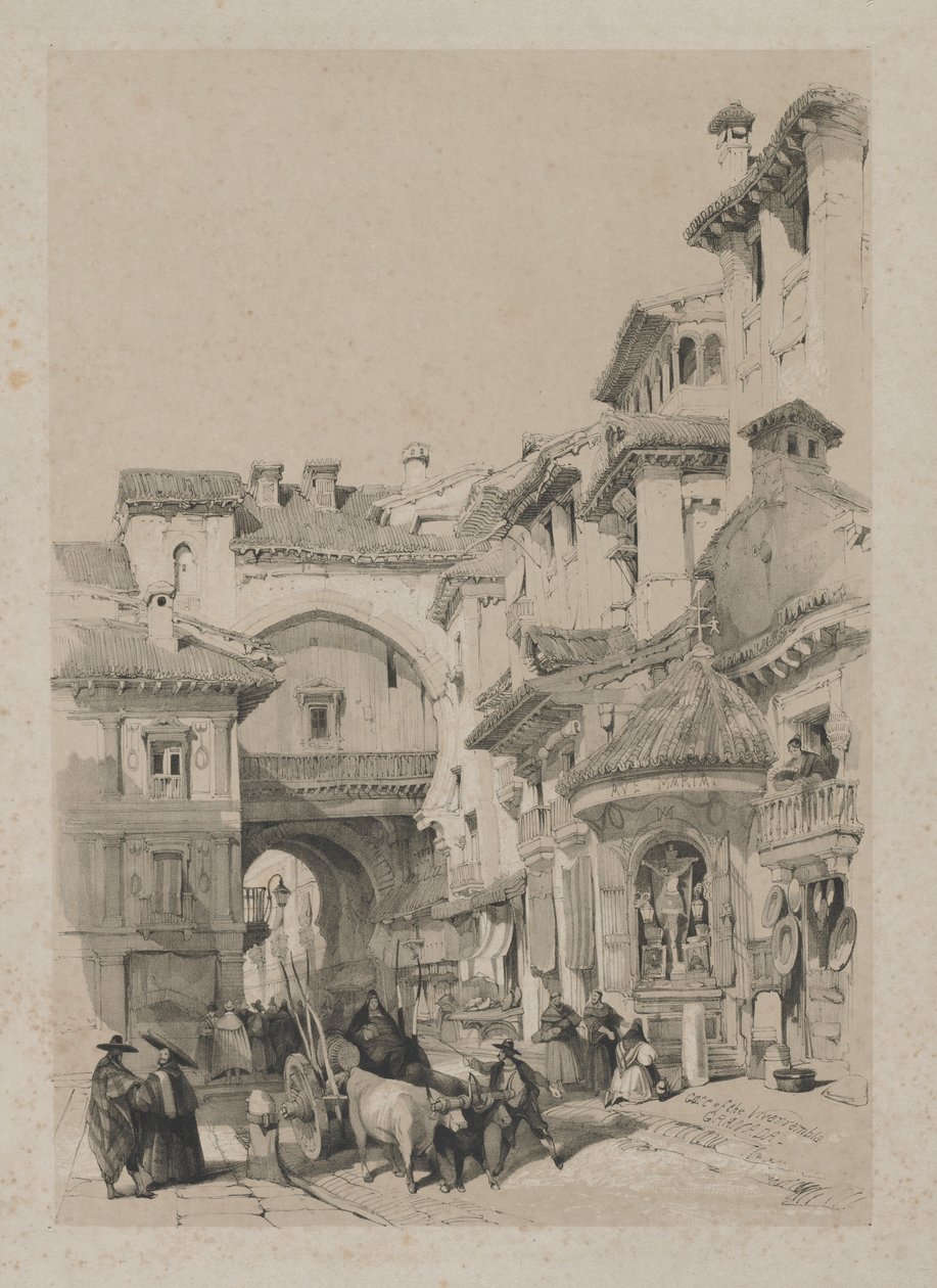 Malerische Skizzen in Spanien: Tor von Vivarrambla, Granada, 1837 von Thomas Shotter Boys