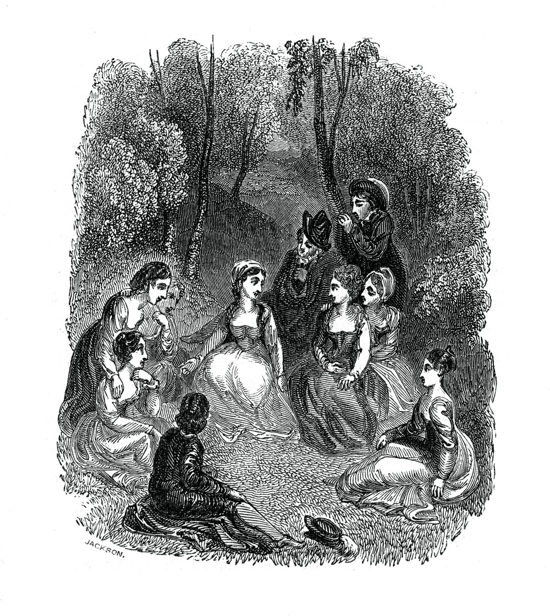 Szene aus der Einleitung zu Decameron von Giovanni Boccaccio von Thomas Stothard