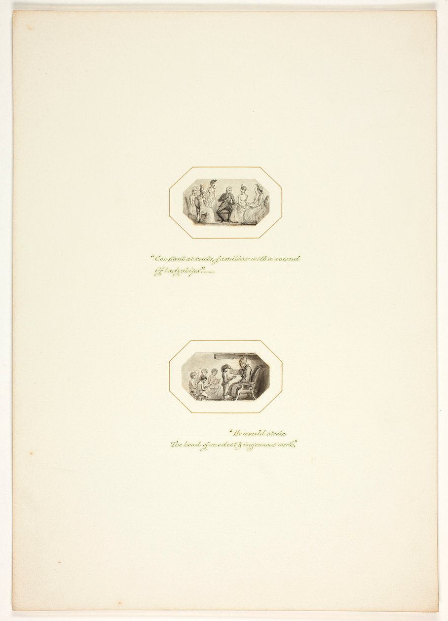 Studie für eine Platte aus The Task von Thomas Stothard