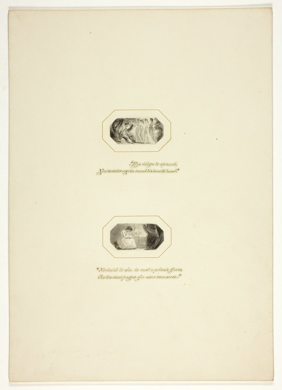 Studie für eine Tafel aus Die Triumphe der Mäßigung, im Royal Engagements Pocket Book von 1796 von Thomas Stothard