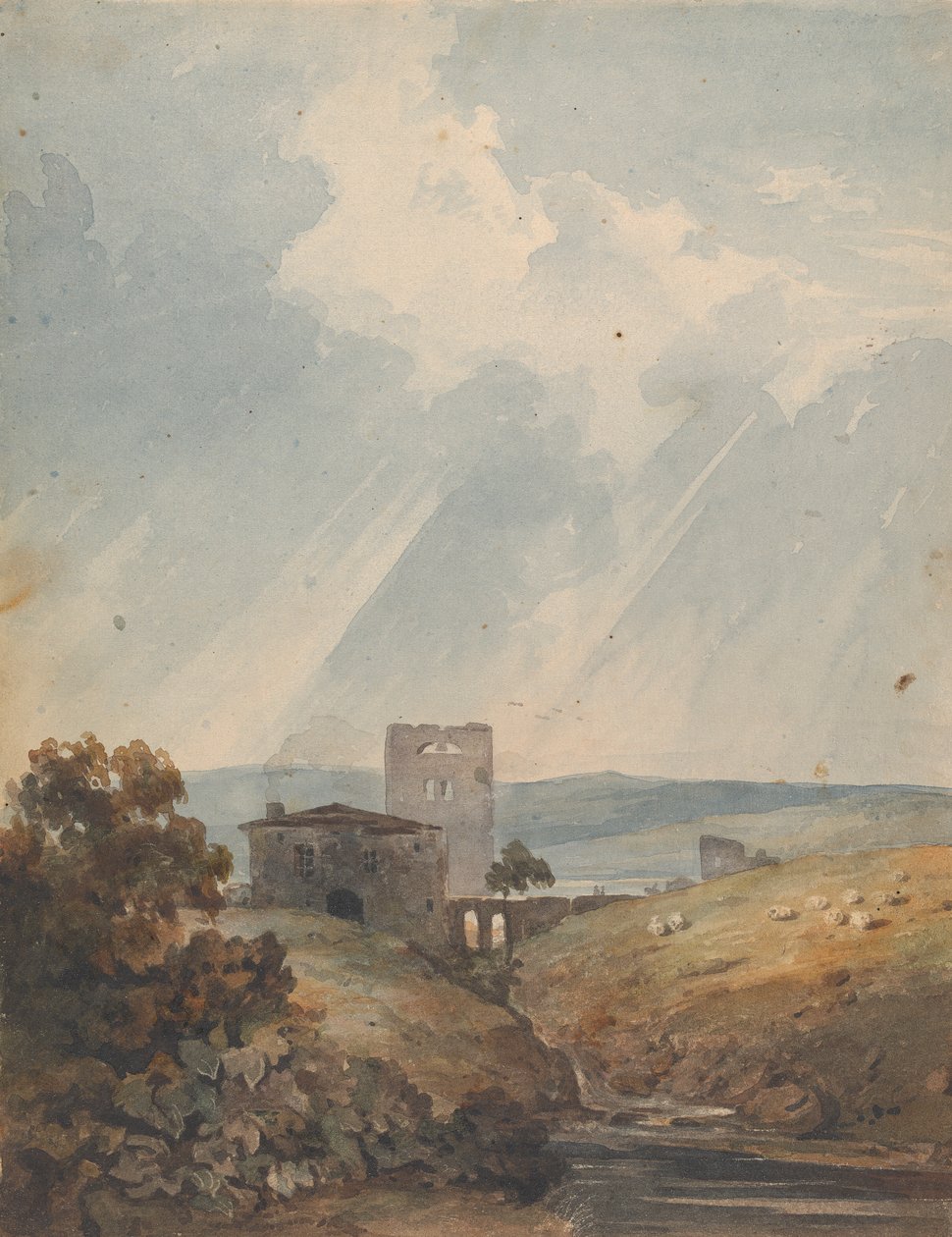 Landschaft mit Schloss, Hügeln und Bergen von Thomas Sully