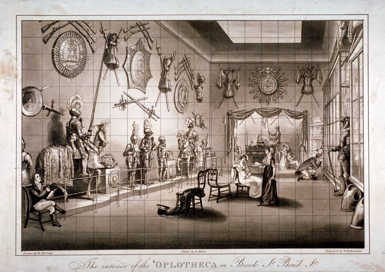 Die Hoplotheca, Brook Street, Westminster, London, um 1810 von Thomas Sutherland