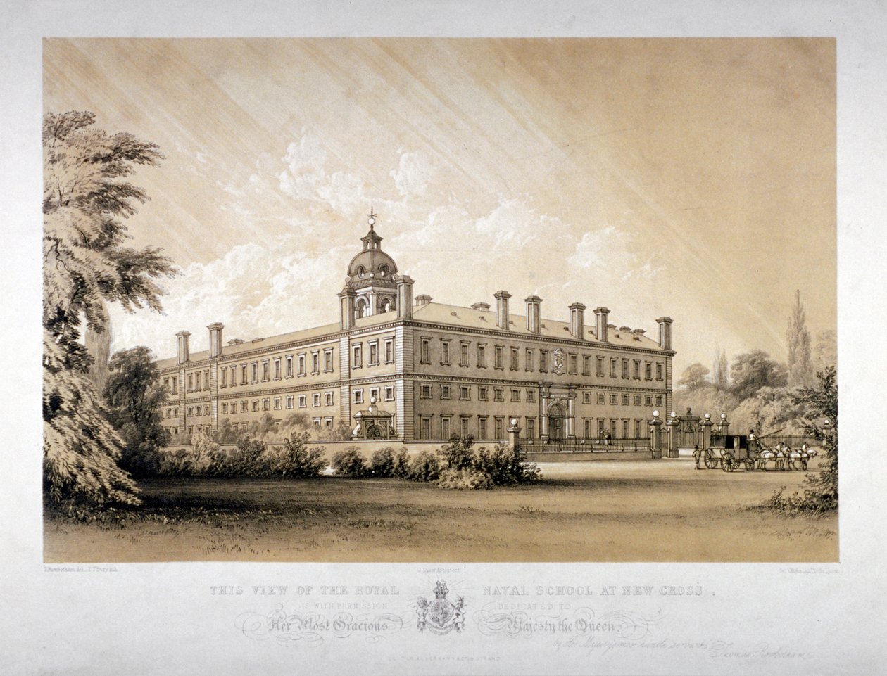 Die Royal Naval School in New Cross, Lewisham, London, ca. 1870 von Thomas Talbot Bury