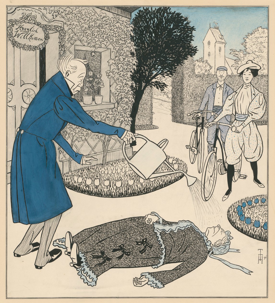 Das moderne Weib oder Besuch der Neuvermählten von Thomas Theodor Heine