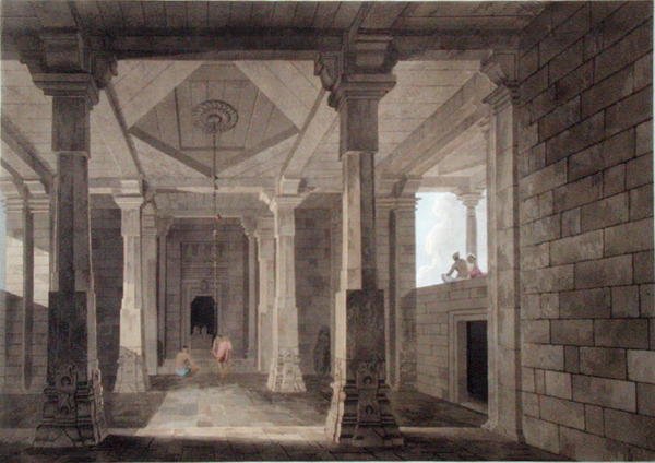 Teil des Inneren eines Hindutempels in Deo, in Bahar, Tafel VI aus 