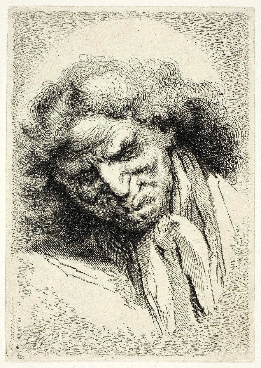 Kopf eines schlafenden alten Mannes von Thomas Worlidge