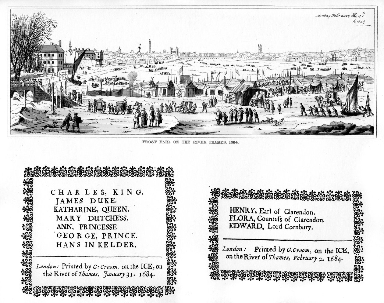 Frostmesse auf der Themse und Druckproben, Februar 1684, 1840 von Thomas Wyck