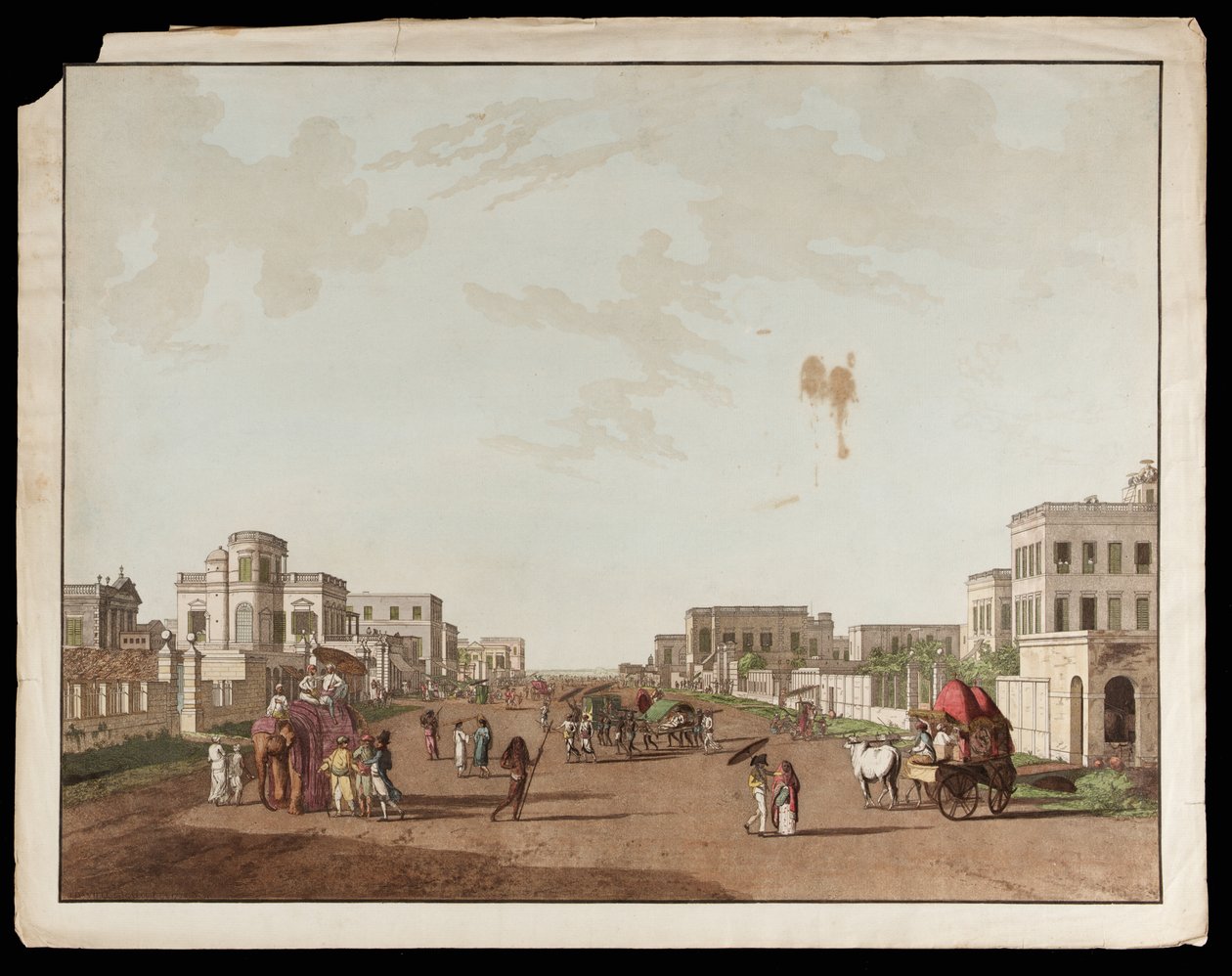 Old Court House Street, Blick nach Süden aus den Ansichten von Kalkutta von Thomas und William Daniell