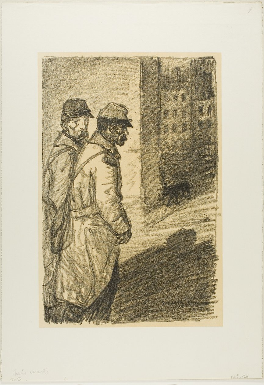 Streunende Hunde von Théophile Alexandre Pierre Steinlen