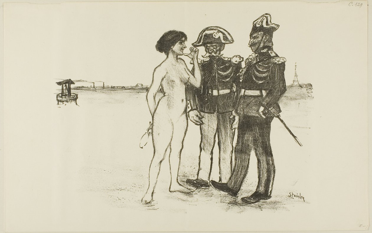 Wahrheit und die zwei Soldaten von Théophile Alexandre Pierre Steinlen