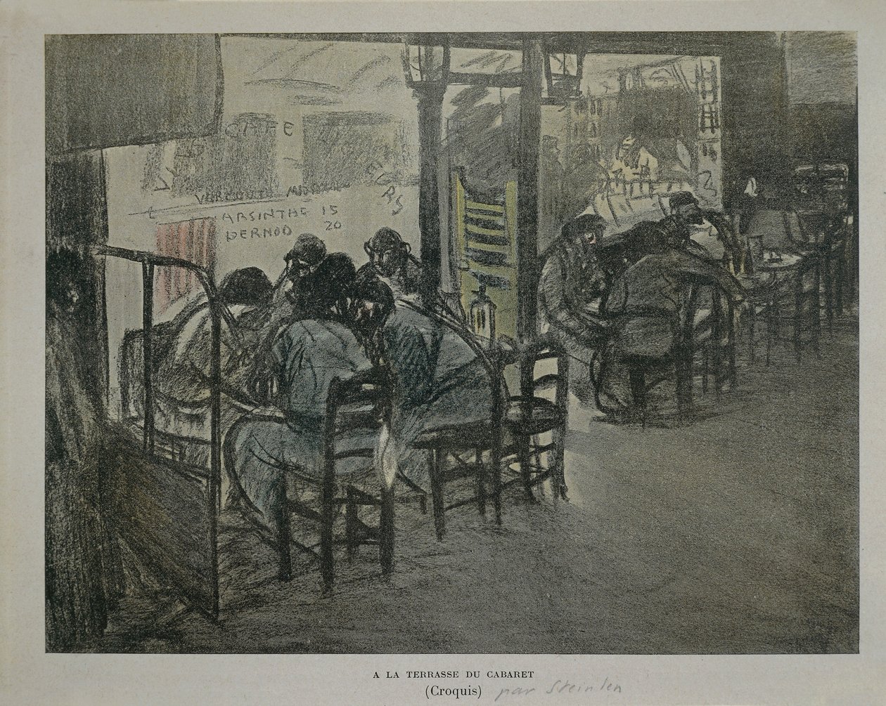 Paris auf der Terrasse eines Cafés von Théophile Alexandre Steinlen