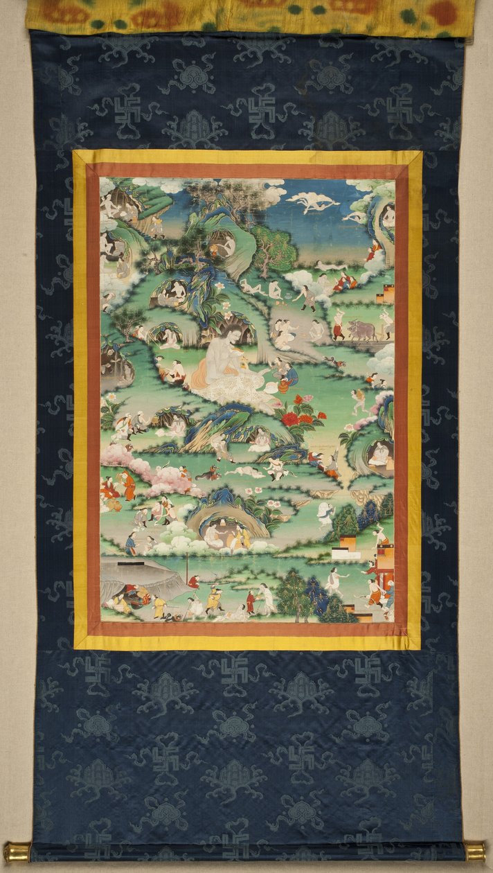Eine Szene aus dem Leben von Milarepa (Thangka) von Tibetan culture
