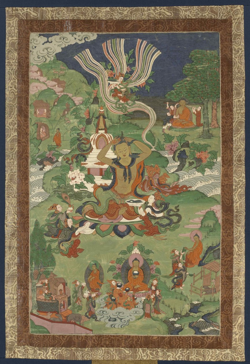 Thangka mit Szenen aus dem Leben des Buddha, zweite Hälfte des 19. Jahrhunderts von Tibetan culture.