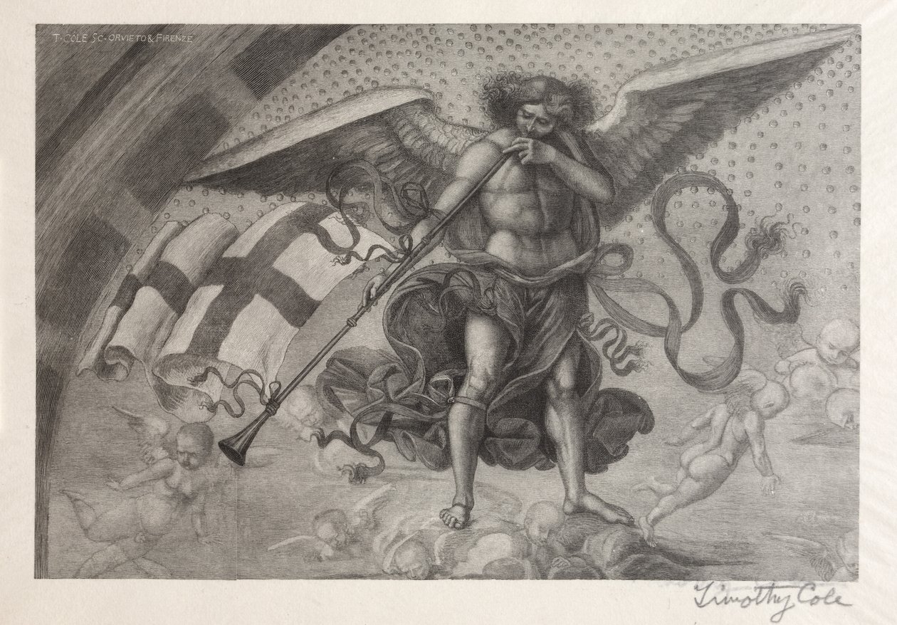 Alte italienische Meister: Engel, der eine Trompete bläst, 1888-1892