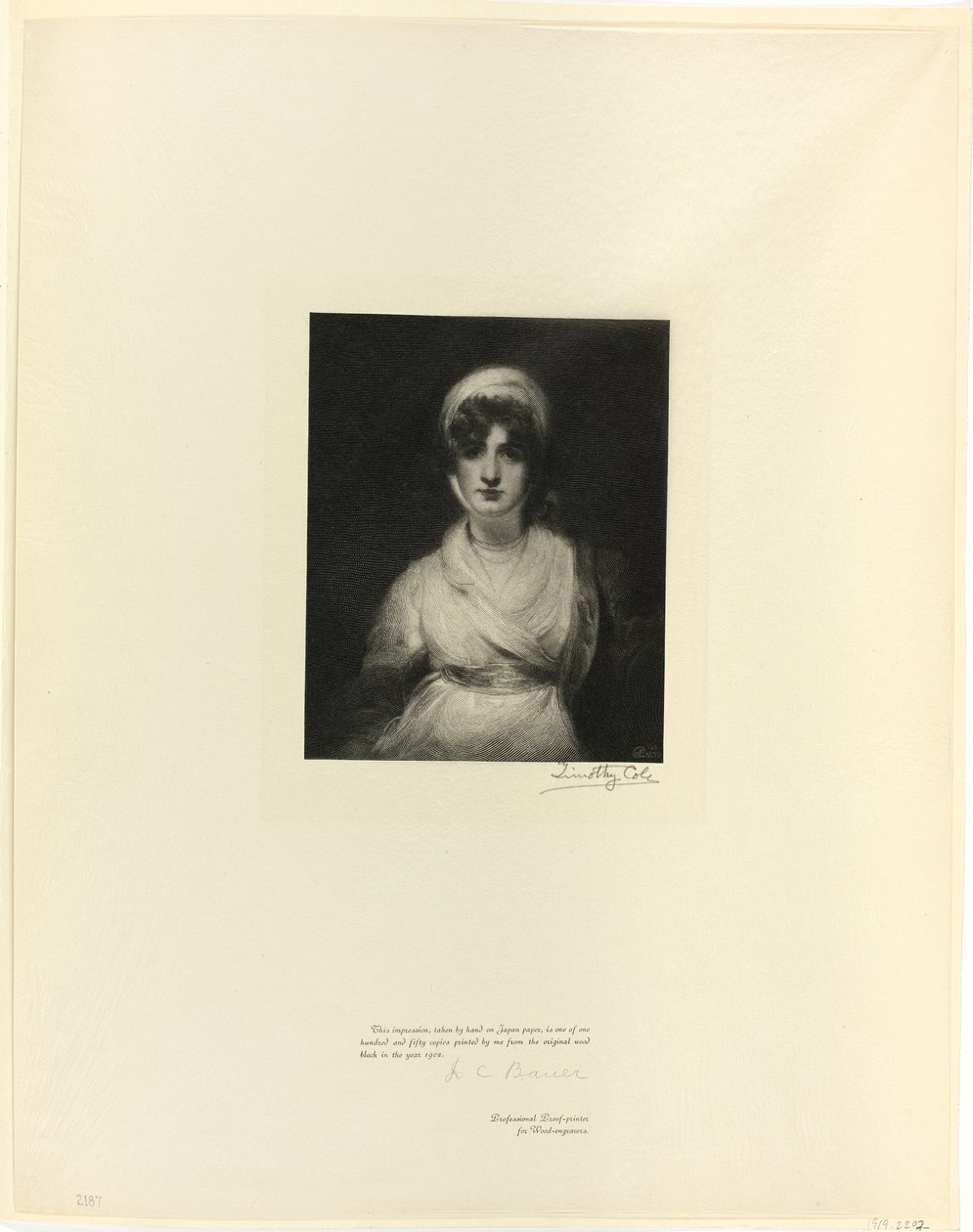 Porträt von Mrs. Siddons, aus Alte englische Meister von Timothy Cole