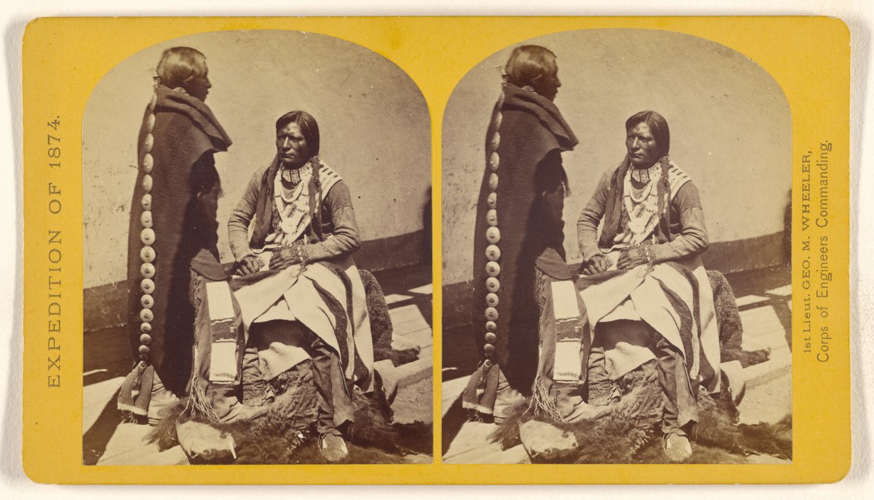 Ute Krieger der Kah-poh-teh Band, Nord-New Mexico, in "voller Tracht" von Timothy H. O