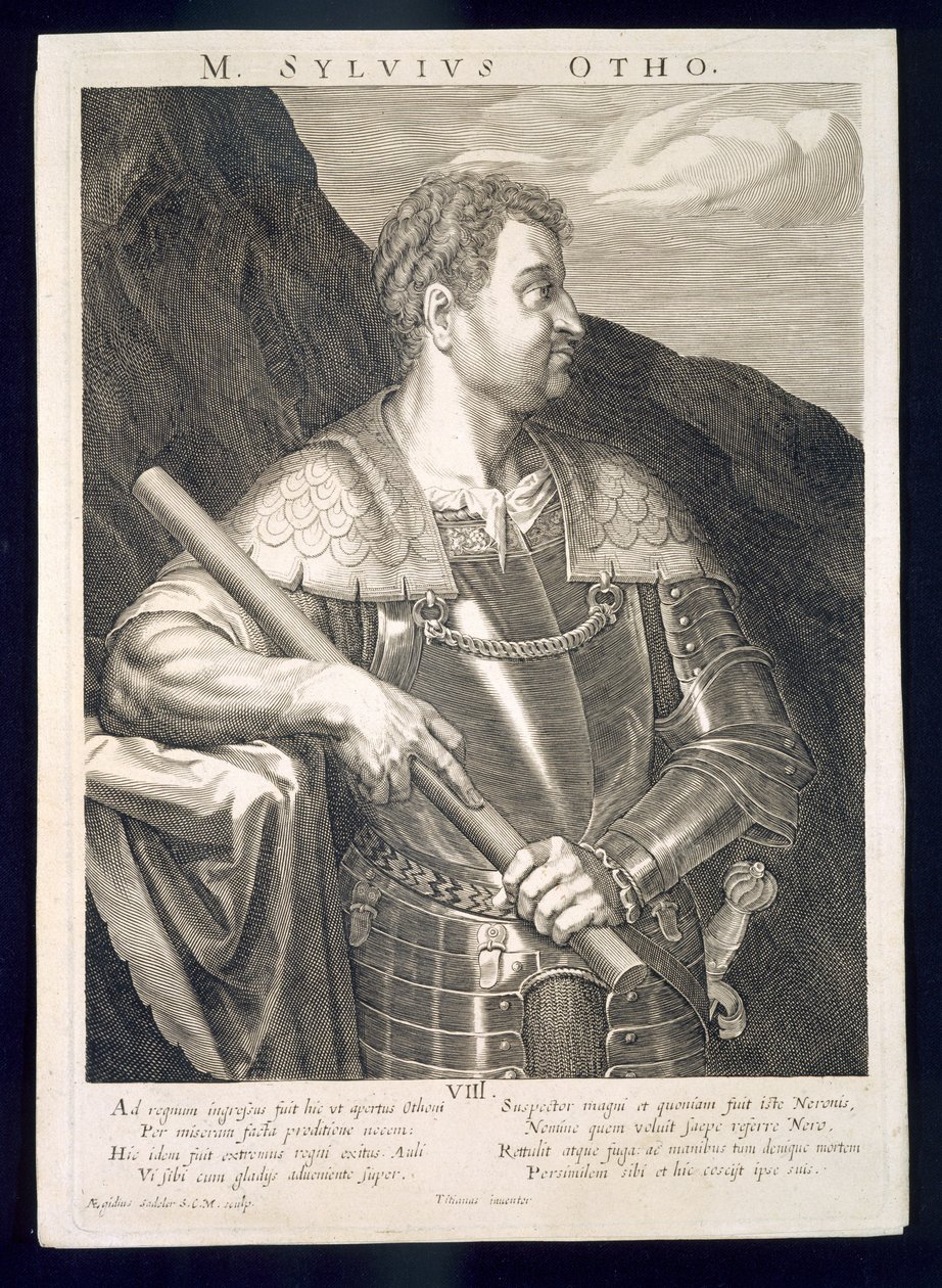 M. Silvius Otho Kaiser von Rom 68 n. Chr. graviert von Aegidius Sadeler (1570-1629) von Tiziano Vecelli