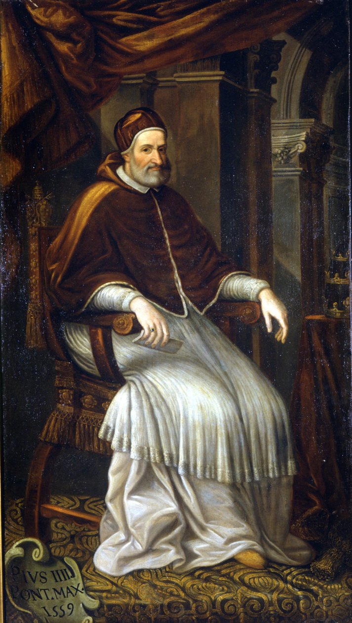 Pius IV (1499 - 1565). Gemälde von Bizzozzero. Mailand, Sammlung des Ca 