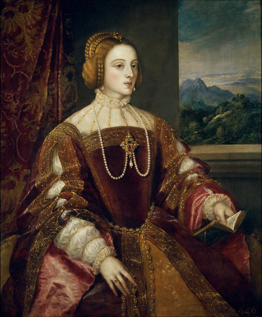 Porträt der Kaiserin Isabella von Portugal (1503-1539). Gemälde von Tiziano Vecellio, genannt der Tizian (1485-1576) 1548. Maße 1,17x0,98 m. Madrid, Prado Museum von Tiziano Vecelli